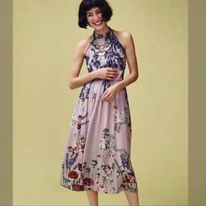 Anthropologie Petaline Midi Dress by Varun Bahl Floral Sleeveless Size 2 (4)
